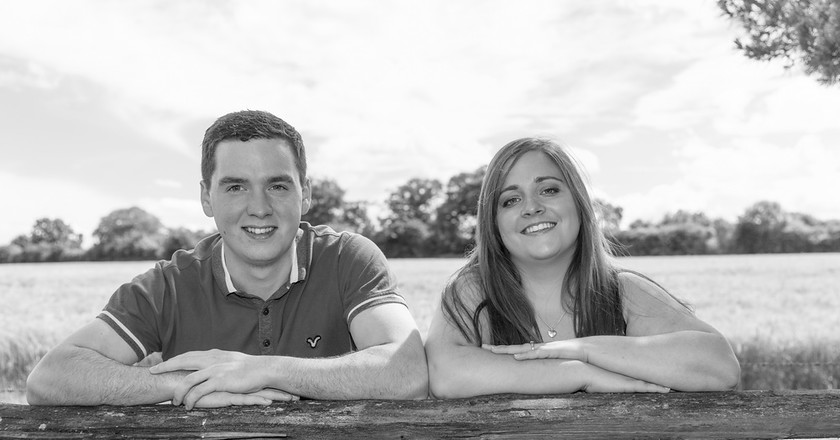 Becki and Brendon 002 
 Becki and Brendan 
 Keywords: Buckinghamshire wedding photographer pre wedding shoot, Fields, Garden Bridal portraits